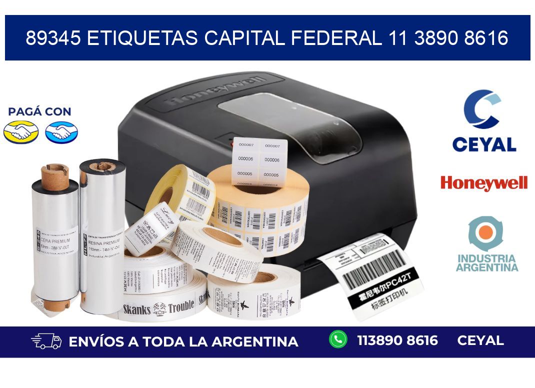 89345 ETIQUETAS CAPITAL FEDERAL 11 3890 8616