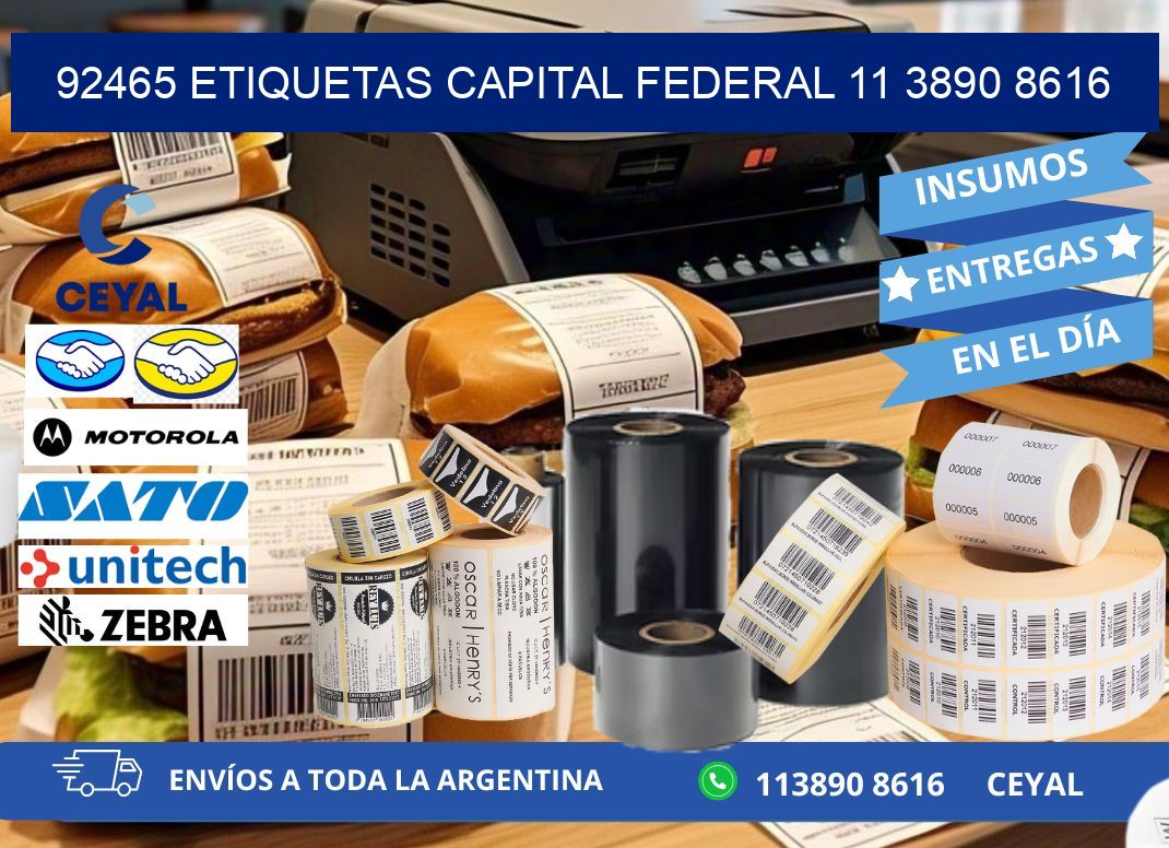 92465 ETIQUETAS CAPITAL FEDERAL 11 3890 8616