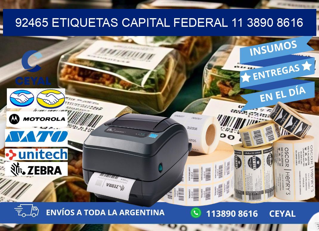 92465 ETIQUETAS CAPITAL FEDERAL 11 3890 8616