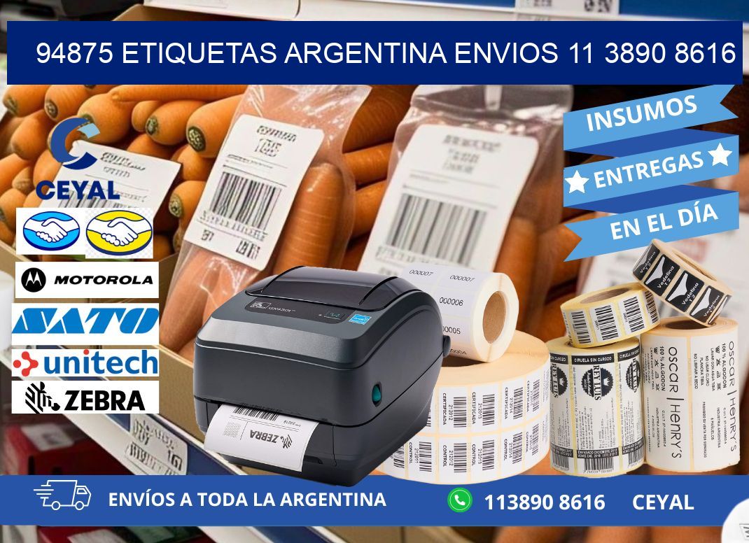 94875 ETIQUETAS ARGENTINA ENVIOS 11 3890 8616