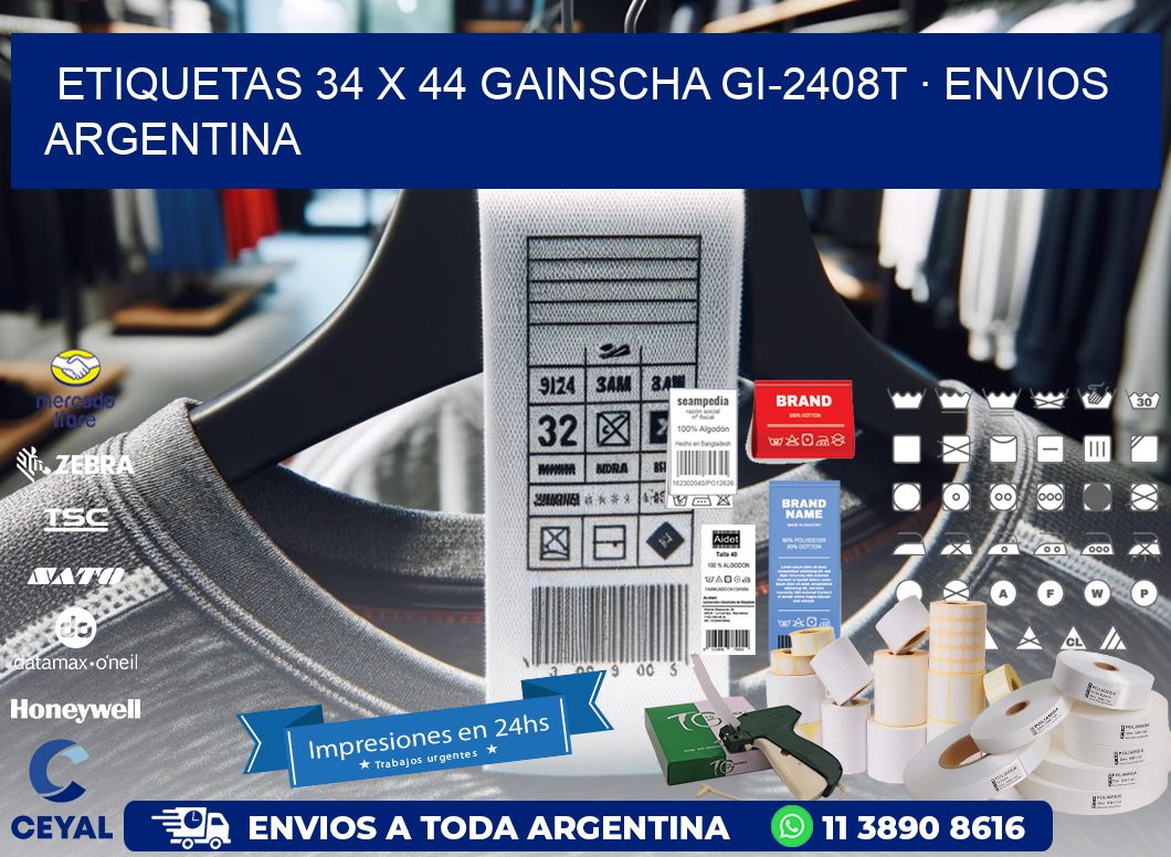 ETIQUETAS 34 x 44 GAINSCHA GI-2408T · ENVIOS ARGENTINA
