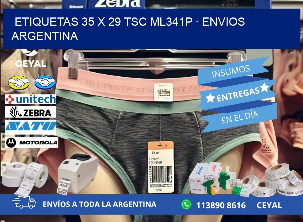 ETIQUETAS 35 x 29 TSC ML341P · ENVIOS ARGENTINA