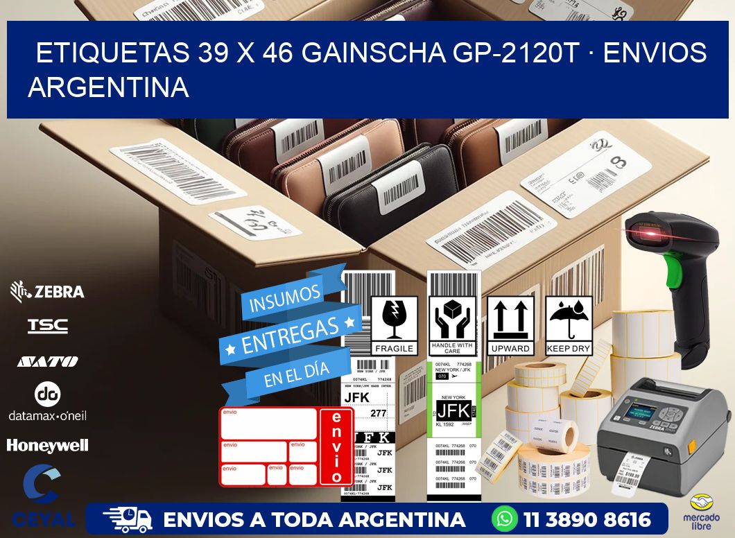ETIQUETAS 39 x 46 GAINSCHA GP-2120T · ENVIOS ARGENTINA