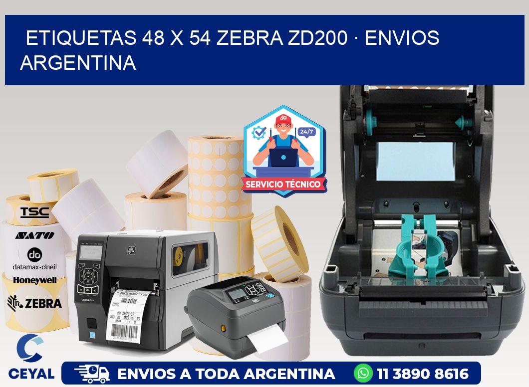 ETIQUETAS 48 x 54 ZEBRA ZD200 · ENVIOS ARGENTINA