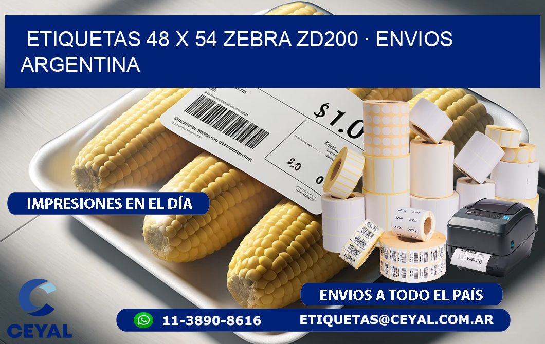 ETIQUETAS 48 x 54 ZEBRA ZD200 · ENVIOS ARGENTINA