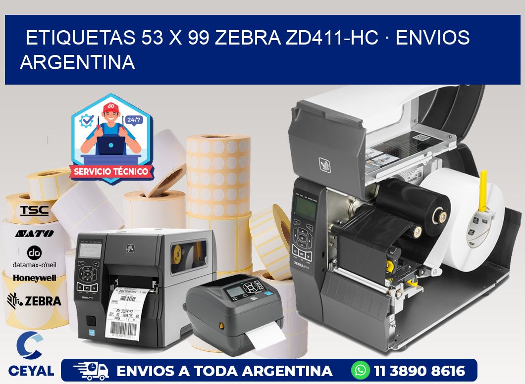 ETIQUETAS 53 x 99 ZEBRA ZD411-HC · ENVIOS ARGENTINA