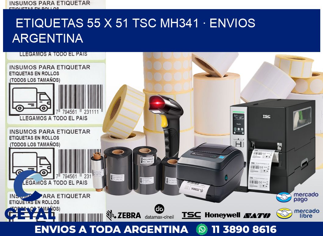 ETIQUETAS 55 x 51 TSC MH341 · ENVIOS ARGENTINA