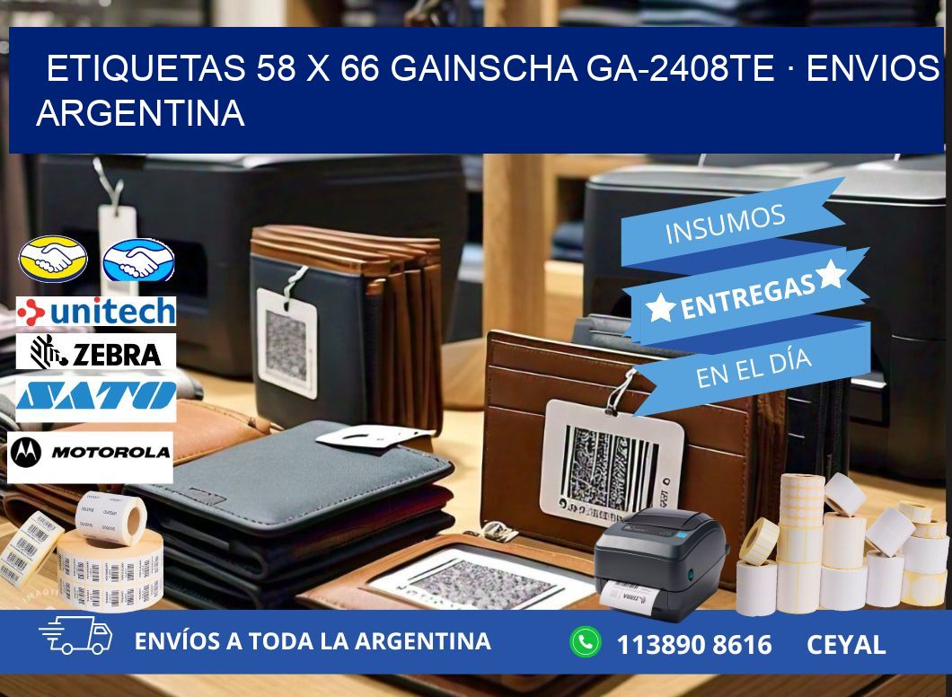 ETIQUETAS 58 x 66 GAINSCHA GA-2408TE · ENVIOS ARGENTINA