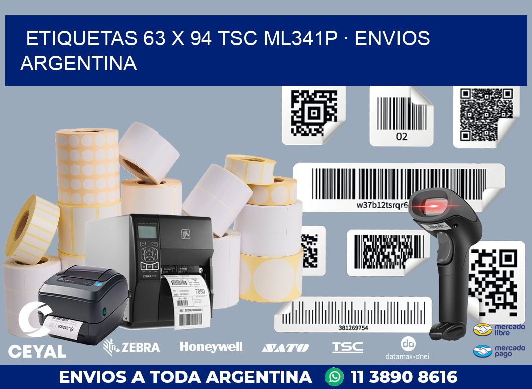 ETIQUETAS 63 x 94 TSC ML341P · ENVIOS ARGENTINA