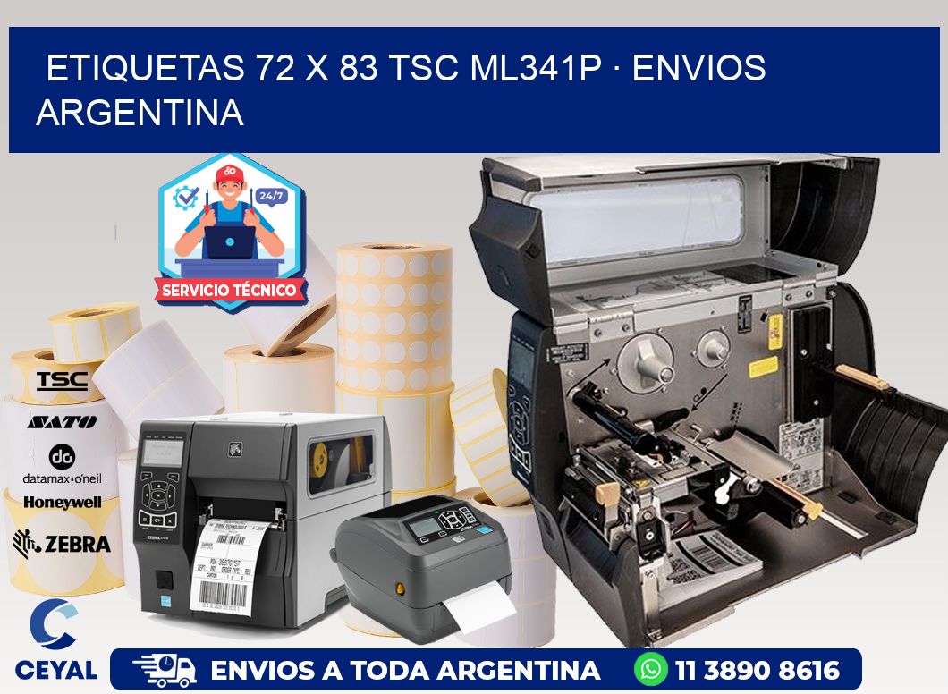 ETIQUETAS 72 x 83 TSC ML341P · ENVIOS ARGENTINA