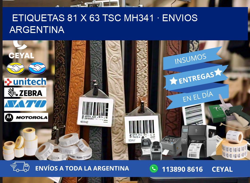 ETIQUETAS 81 x 63 TSC MH341 · ENVIOS ARGENTINA