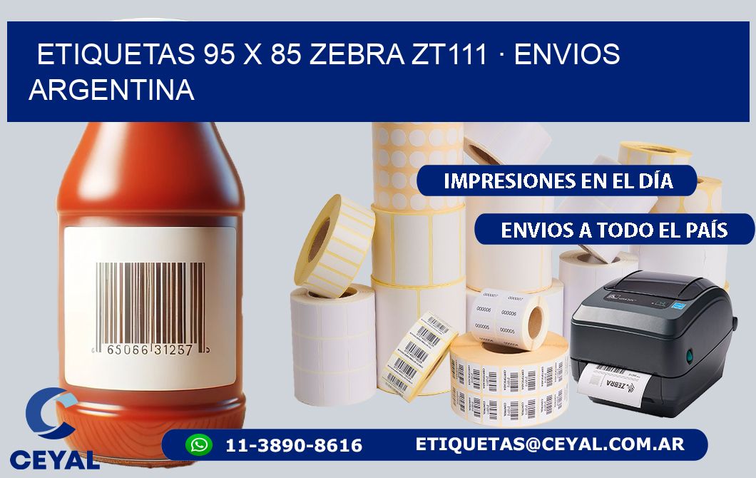 ETIQUETAS 95 x 85 ZEBRA ZT111 · ENVIOS ARGENTINA