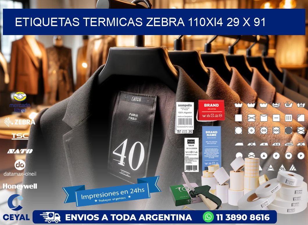 ETIQUETAS TERMICAS ZEBRA 110Xi4 29 x 91