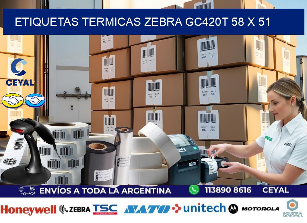 ETIQUETAS TERMICAS ZEBRA GC420T 58 x 51