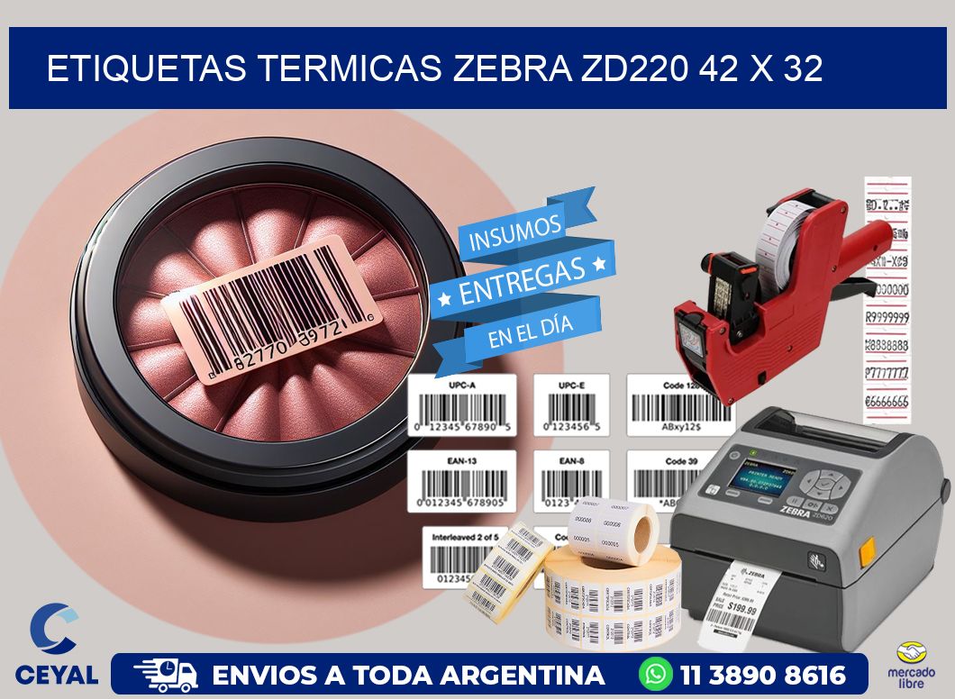 ETIQUETAS TERMICAS ZEBRA ZD220 42 x 32