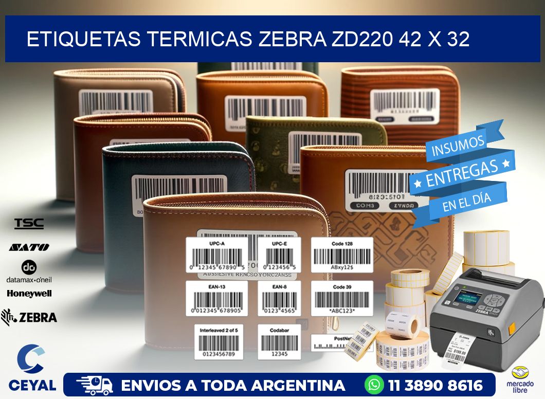 ETIQUETAS TERMICAS ZEBRA ZD220 42 x 32