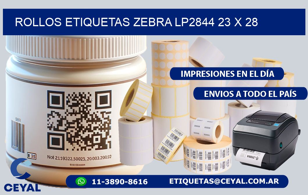 ROLLOS ETIQUETAS Zebra LP2844 23 x 28