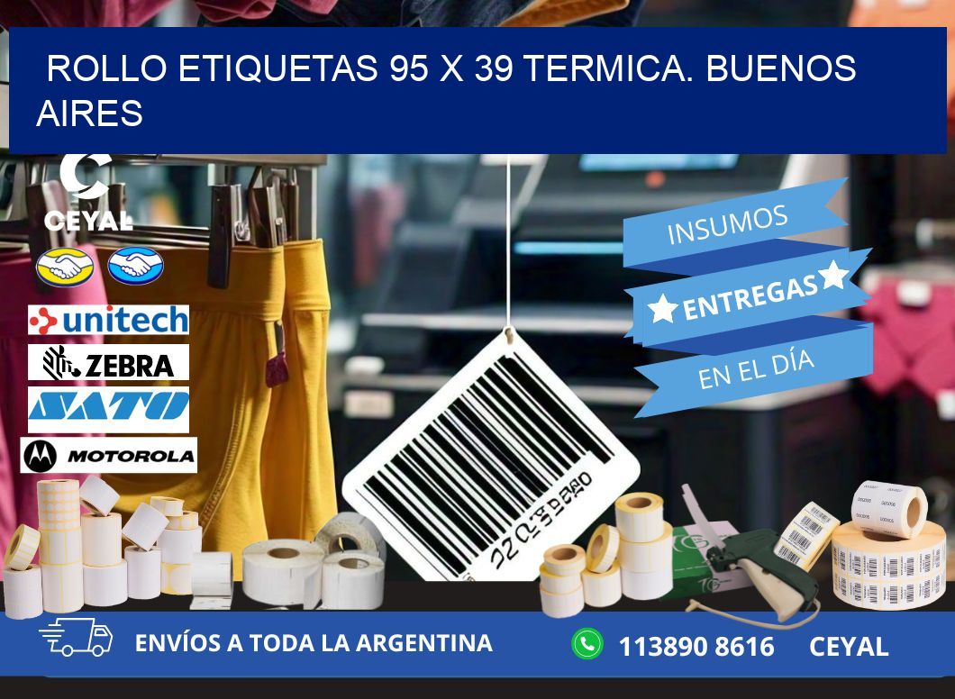 Rollo etiquetas 95 x 39 termica. Buenos Aires