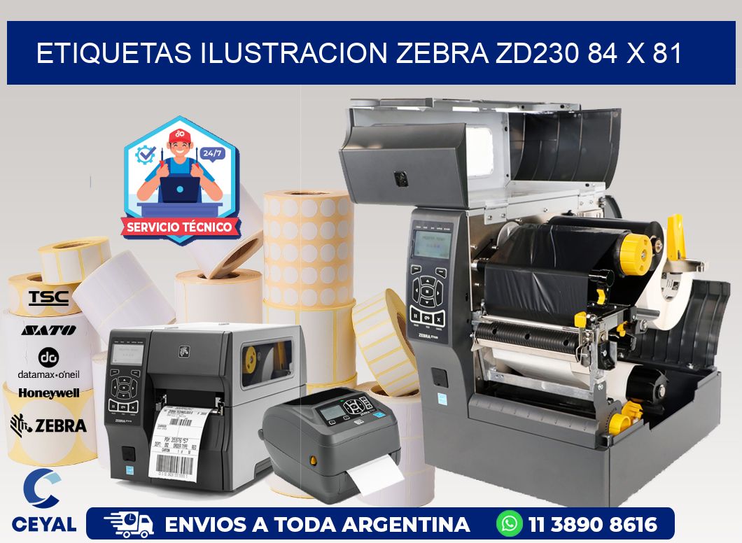 ETIQUETAS ILUSTRACION ZEBRA ZD230 84 x 81