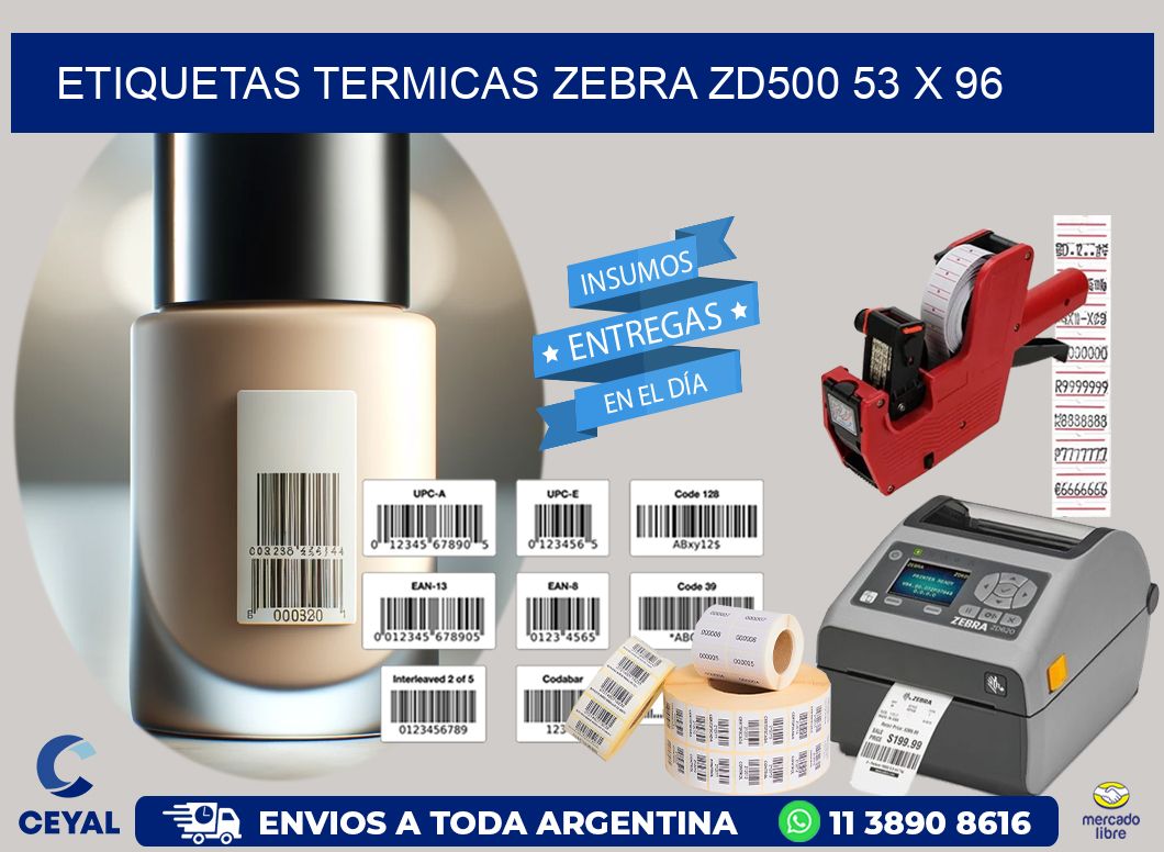 ETIQUETAS TERMICAS ZEBRA ZD500 53 x 96