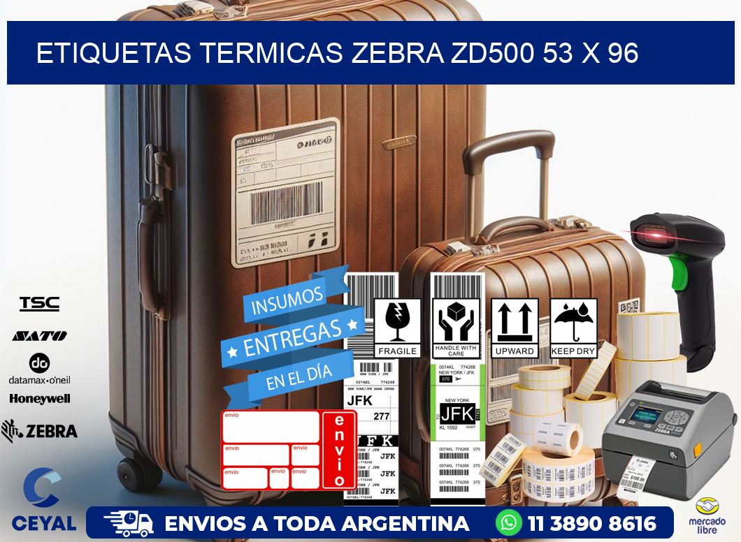 ETIQUETAS TERMICAS ZEBRA ZD500 53 x 96
