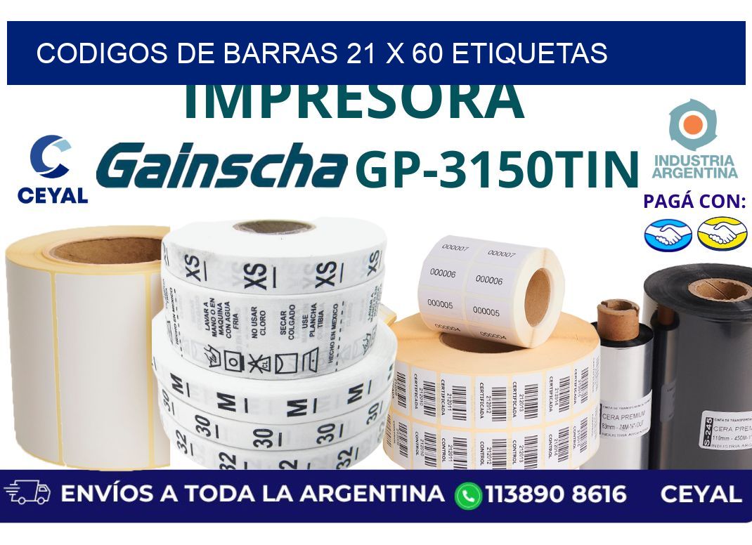 codigos de barras 21 x 60 etiquetas