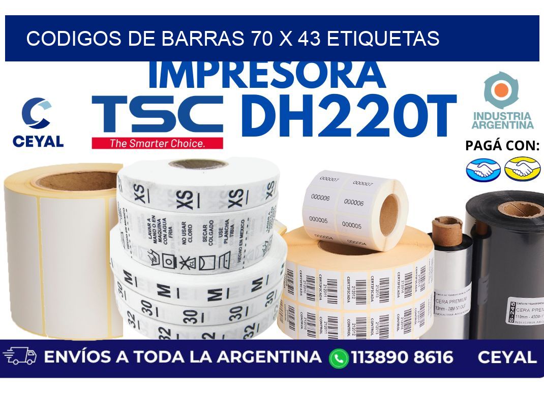 codigos de barras 70 x 43 etiquetas