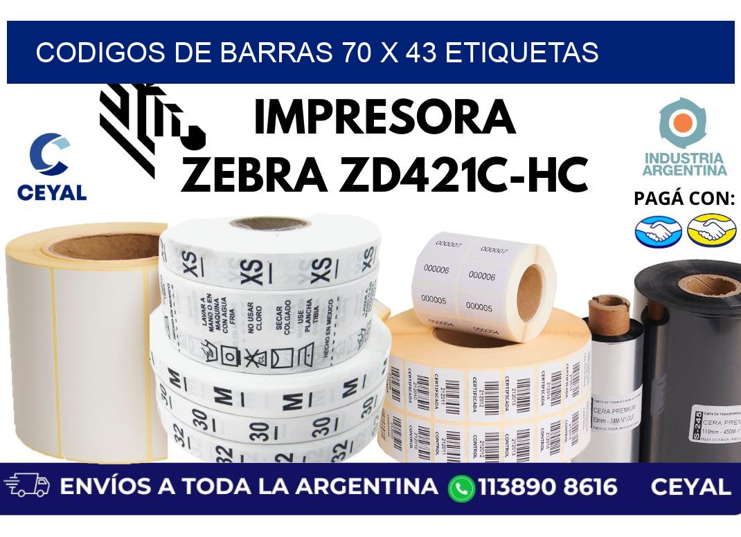 codigos de barras 70 x 43 etiquetas