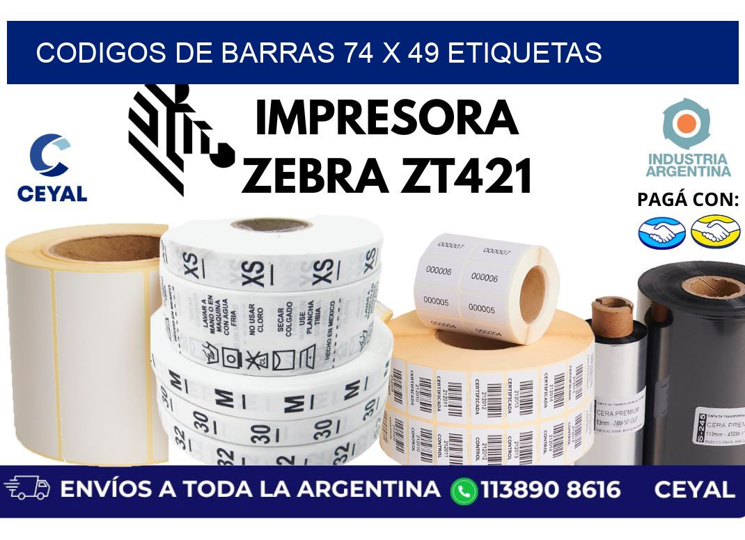 codigos de barras 74 x 49 etiquetas