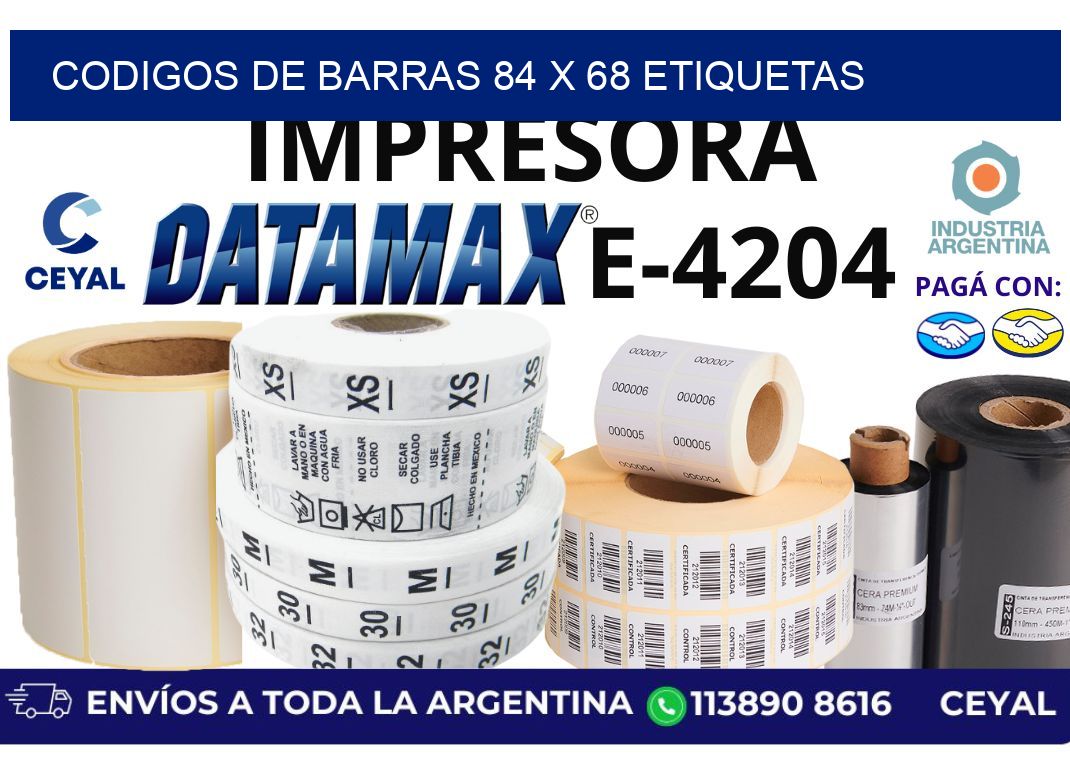 codigos de barras 84 x 68 etiquetas