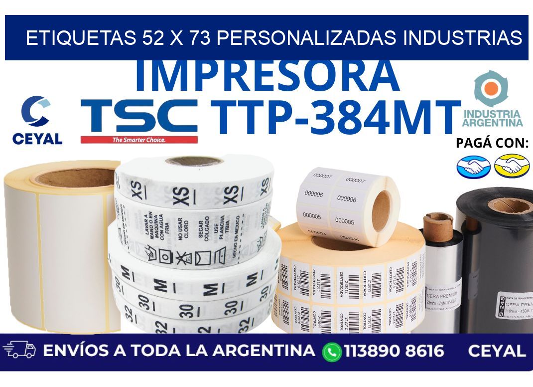 etiquetas 52 x 73 personalizadas industrias