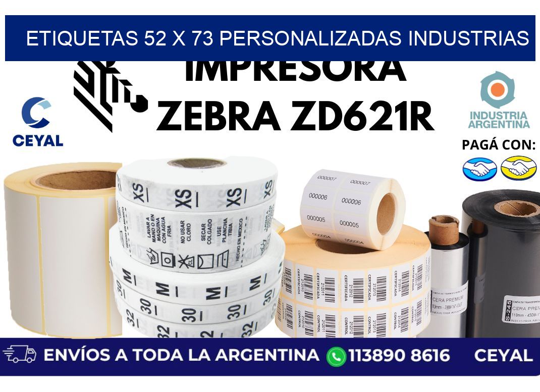 etiquetas 52 x 73 personalizadas industrias