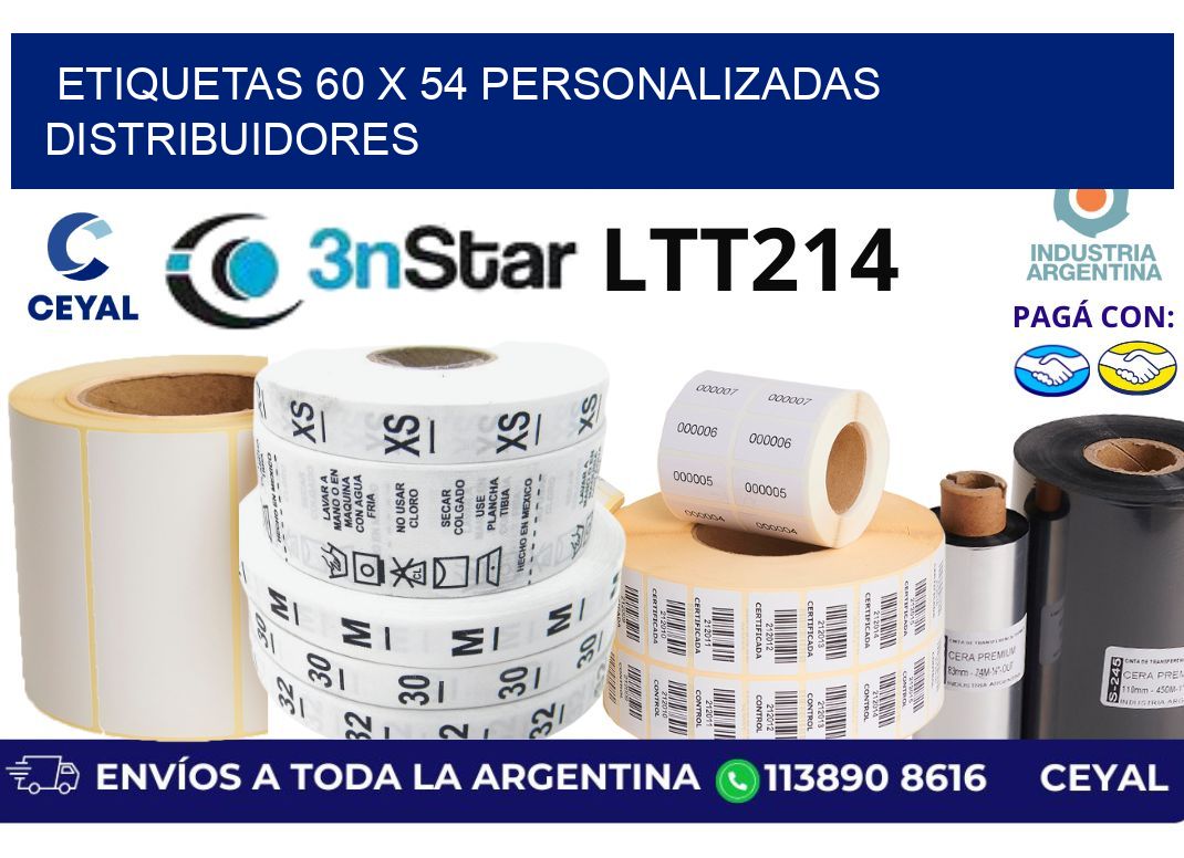 etiquetas 60 x 54 personalizadas distribuidores