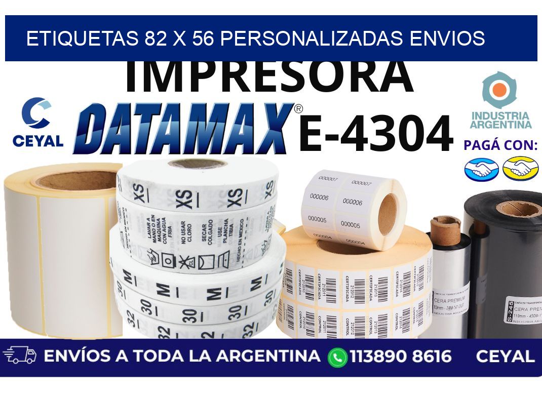 etiquetas 82 x 56 personalizadas envios