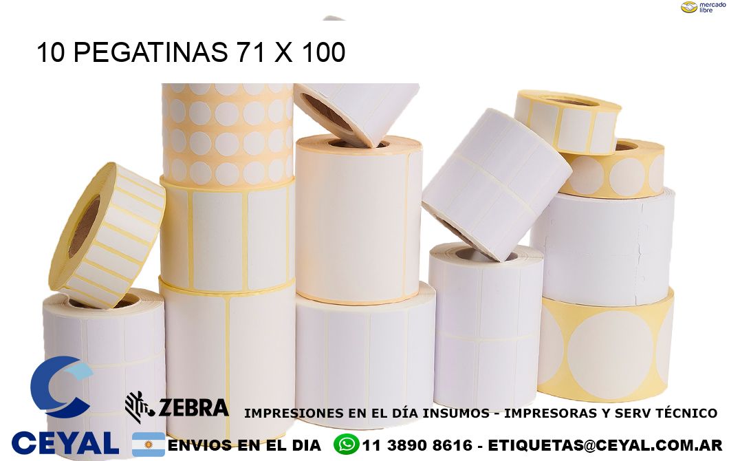 10 PEGATINAS 71 x 100