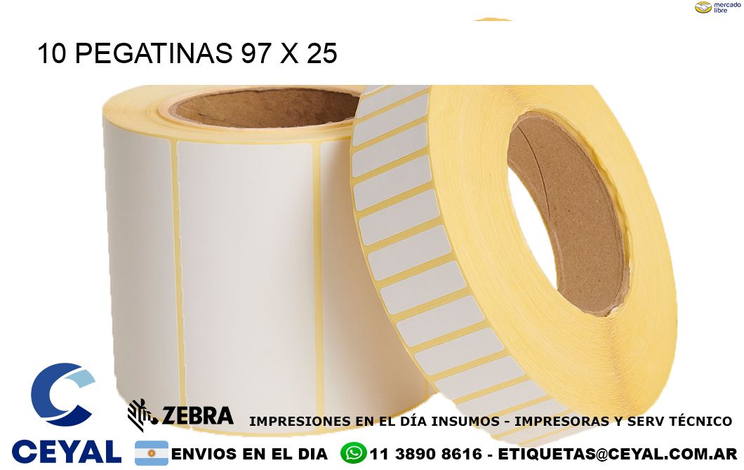 10 PEGATINAS 97 x 25