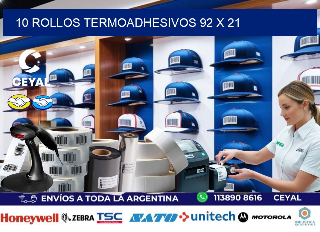 10 ROLLOS TERMOADHESIVOS 92 x 21