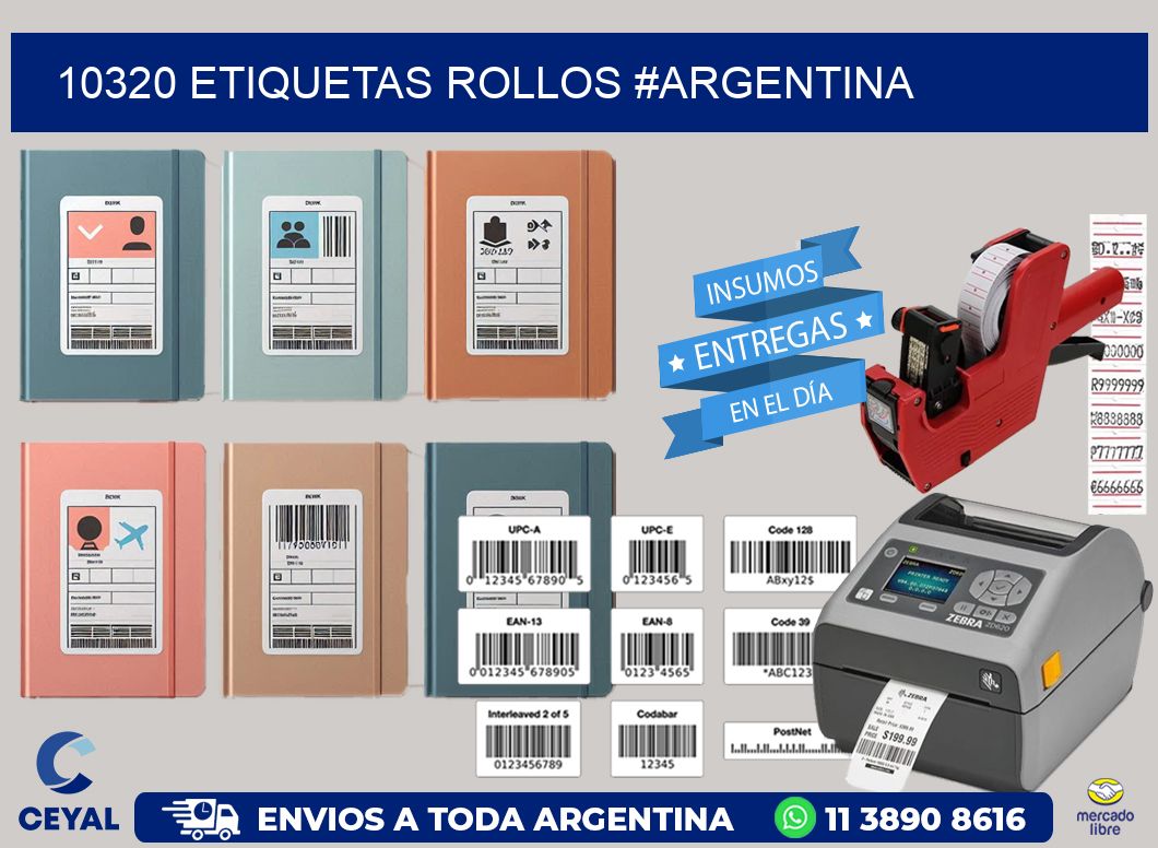 10320 etiquetas rollos #ARGENTINA