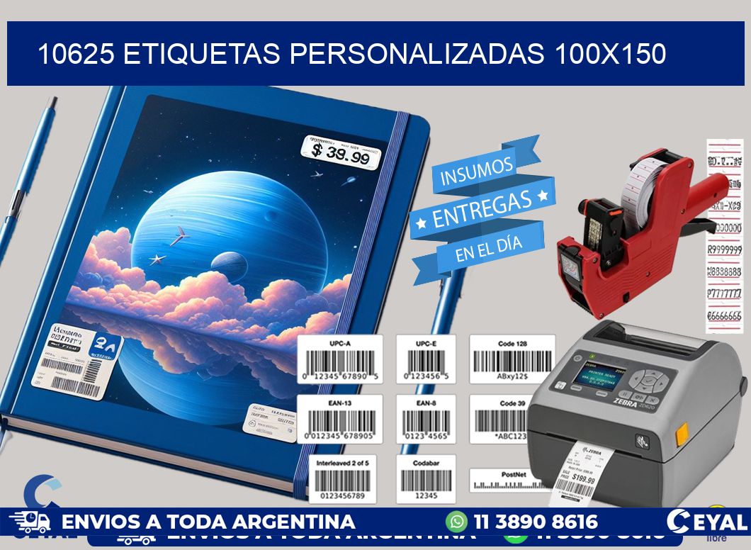 10625 Etiquetas personalizadas 100x150
