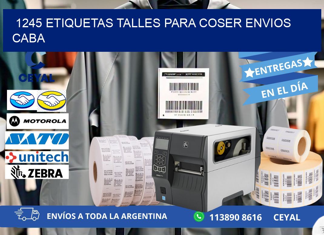 1245 ETIQUETAS TALLES PARA COSER ENVIOS CABA