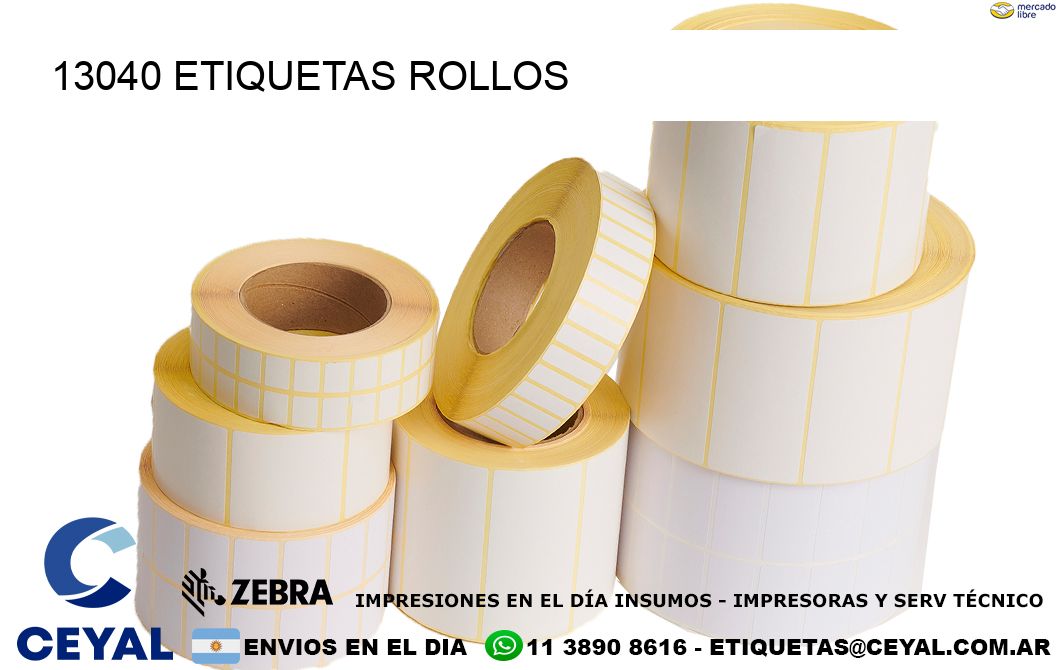 13040 etiquetas rollos
