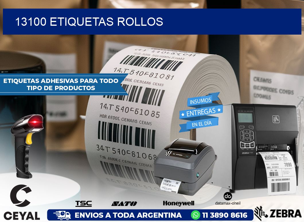 13100 etiquetas rollos