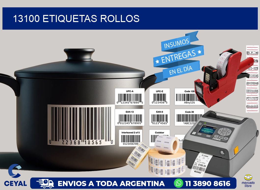 13100 etiquetas rollos