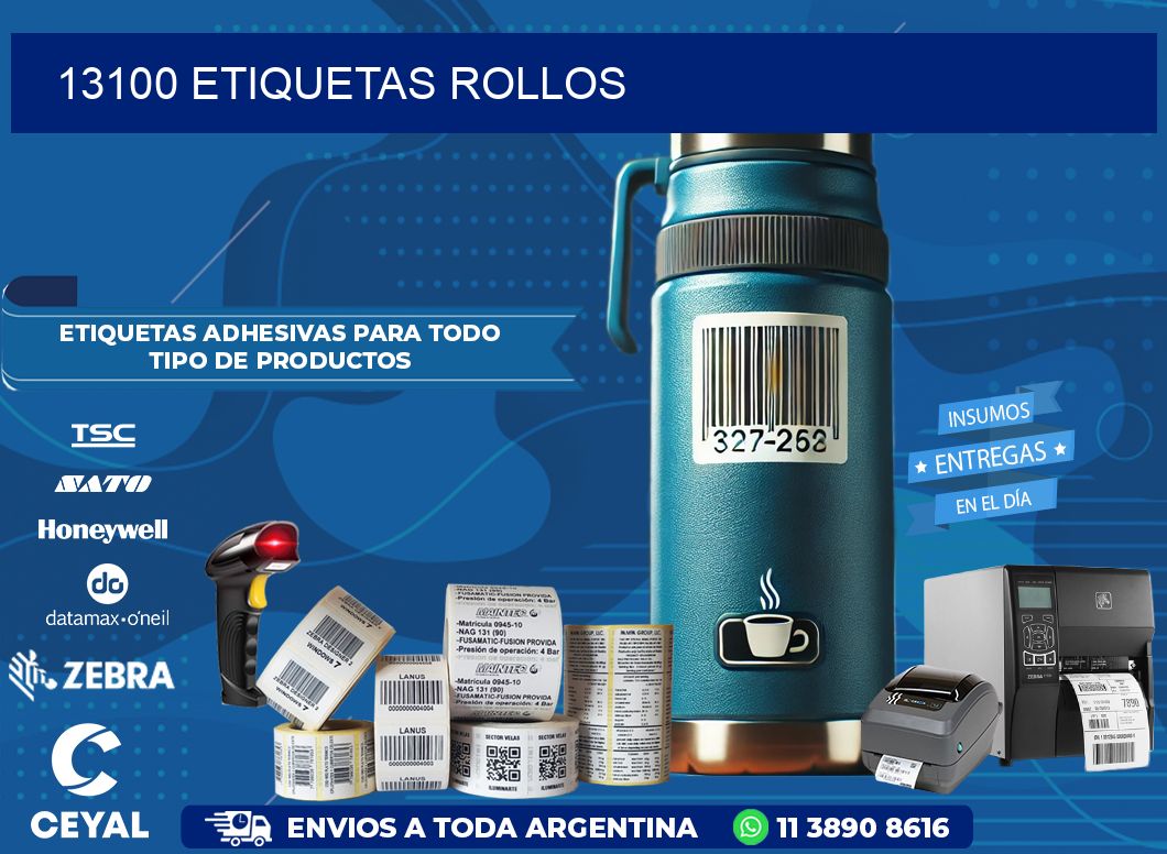 13100 etiquetas rollos