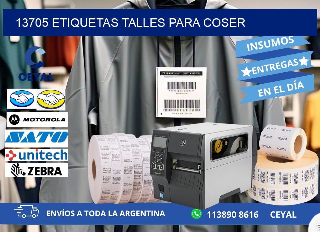 13705 ETIQUETAS TALLES PARA COSER