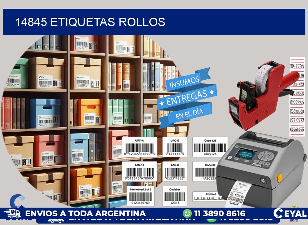 14845 etiquetas rollos