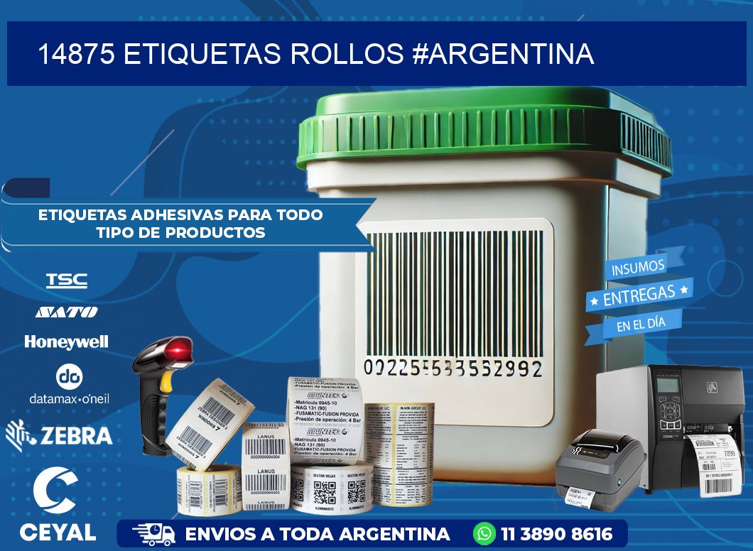 14875 etiquetas rollos #ARGENTINA