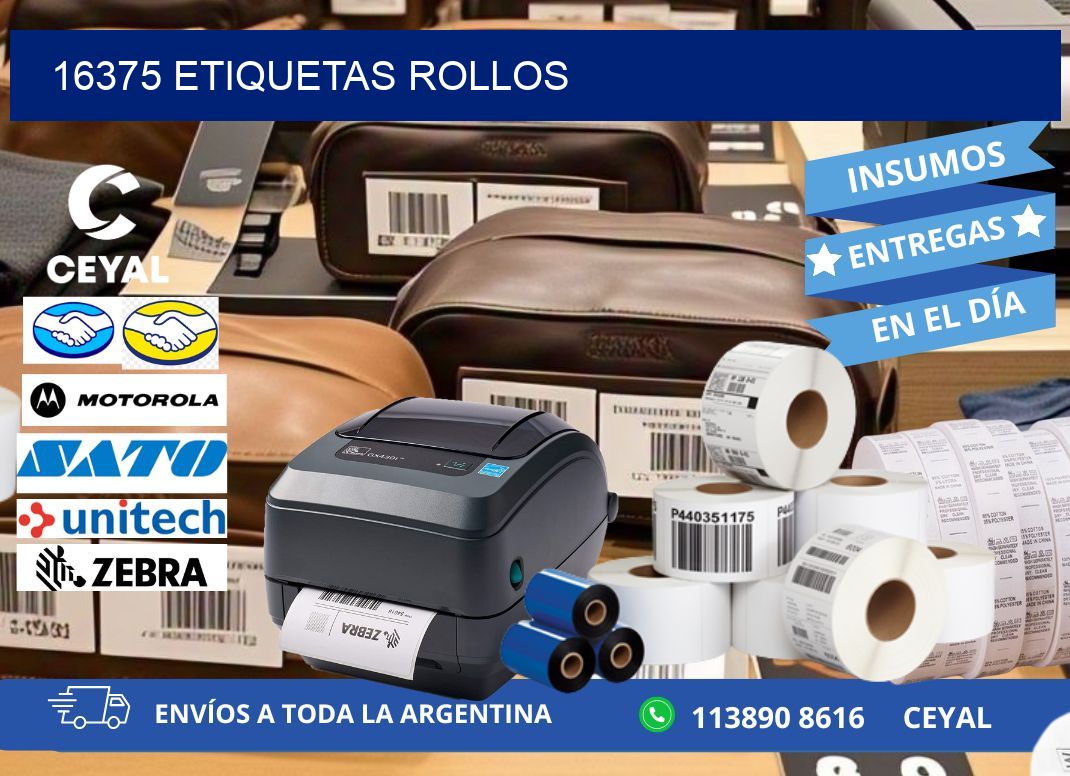 16375 etiquetas rollos