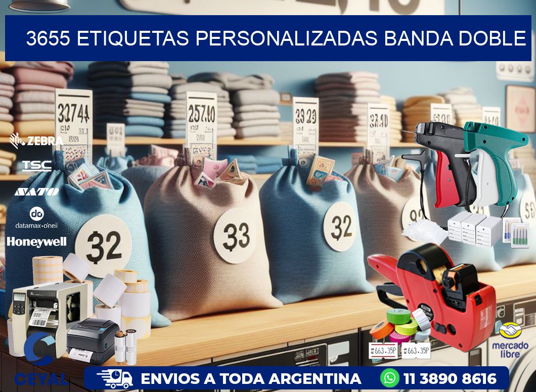3655 Etiquetas personalizadas banda doble