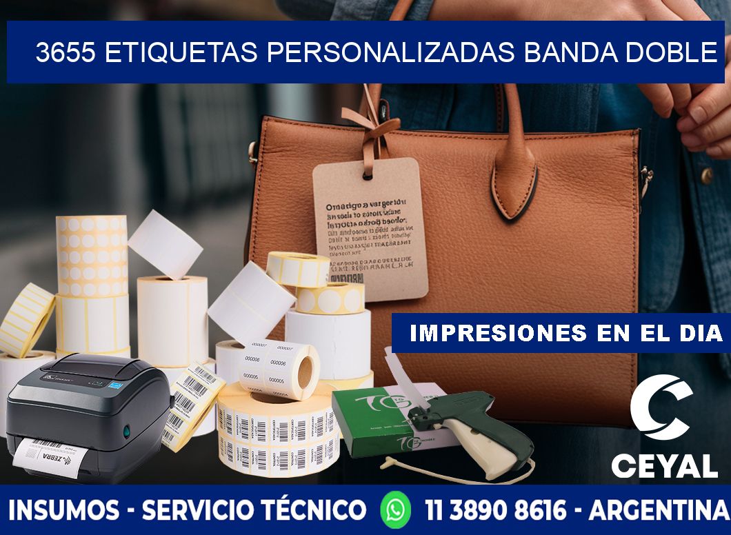 3655 Etiquetas personalizadas banda doble
